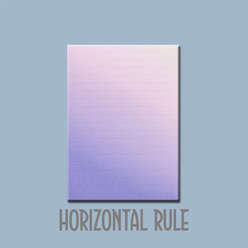 Korean GRADIENT BLANK MEMO Notepads Blank Notepad Checkered Notepad Grid Notepad Horizontal Rule Notepad 100gsm Notepad | 100 X 140mm 50 Sht