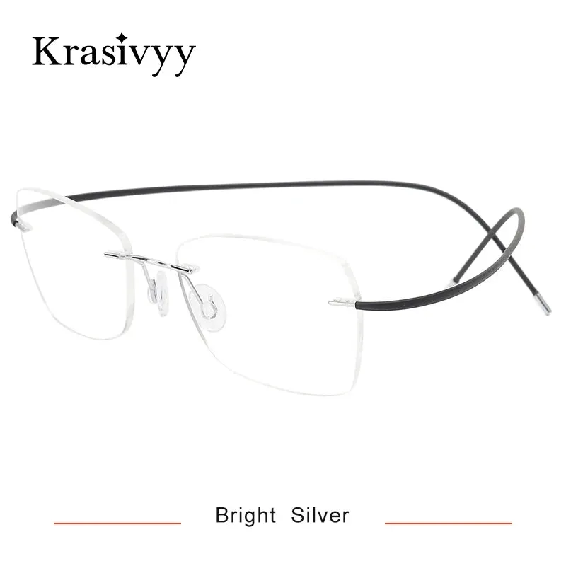 Krasivyy Unisex Rimless Oval Titanium Eyeglasses 1615