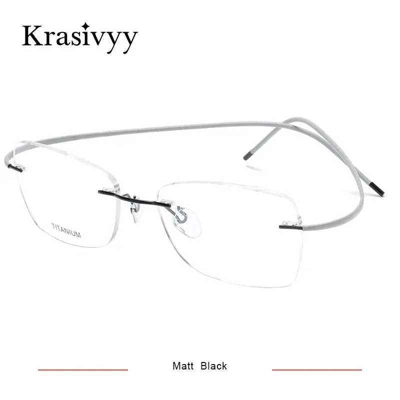 Krasivyy Unisex Rimless Oval Titanium Eyeglasses 1615