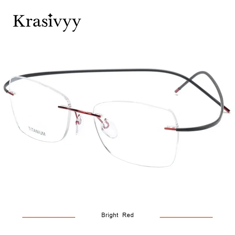 Krasivyy Unisex Rimless Oval Titanium Eyeglasses 1615