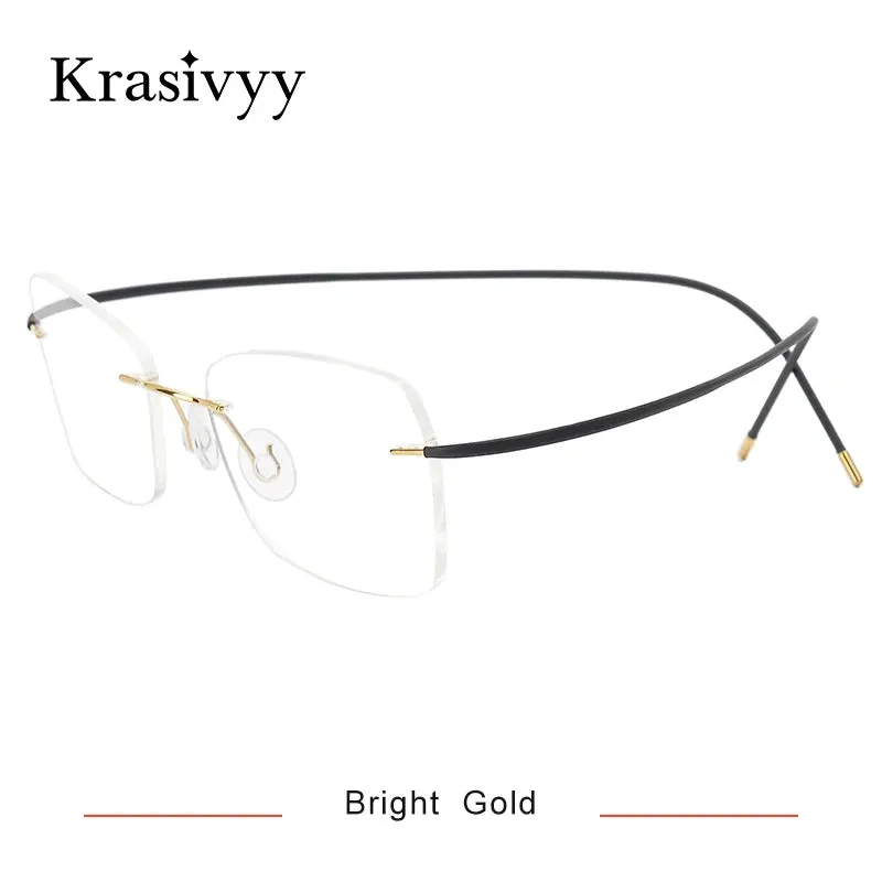 Krasivyy Unisex Rimless Oval Titanium Eyeglasses 1615