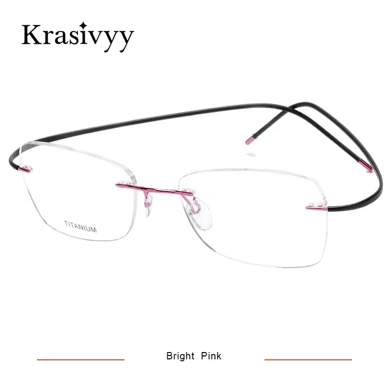 Krasivyy Unisex Rimless Oval Titanium Eyeglasses 1615