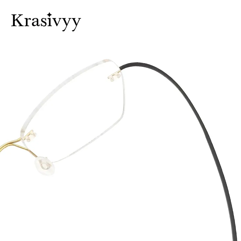 Krasivyy Unisex Rimless Oval Titanium Eyeglasses 1615