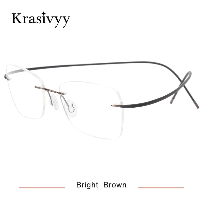 Krasivyy Unisex Rimless Oval Titanium Eyeglasses 1615