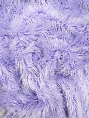 Lavender Curly Solid Mongolian Long Pile Faux Fur Fabric / Sold By The Yard