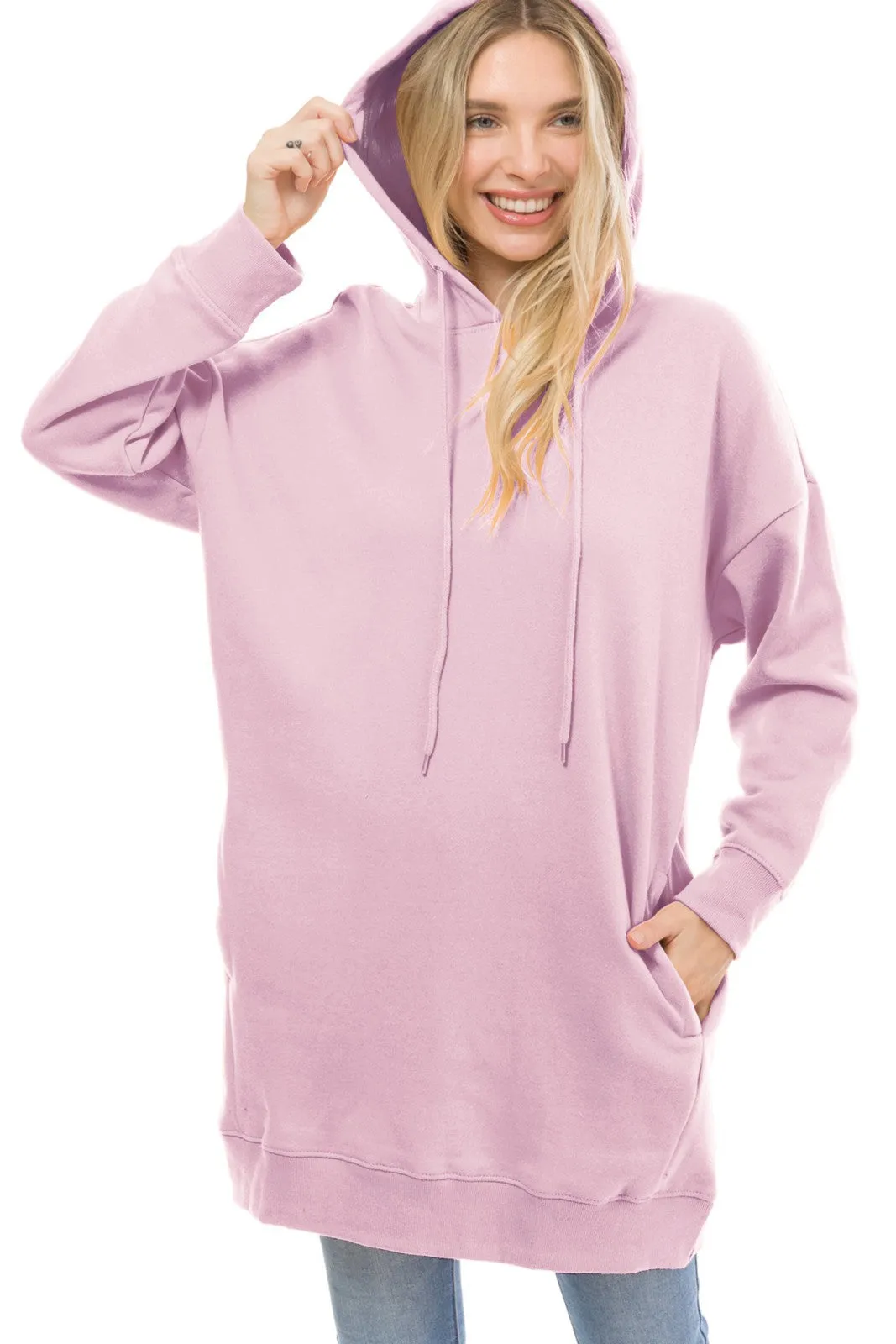 Lilac Plus Hoodie Sweatshirt Pullover Tunic Top