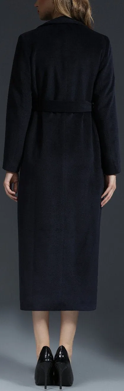 Long Black Cashmere Blend Coat