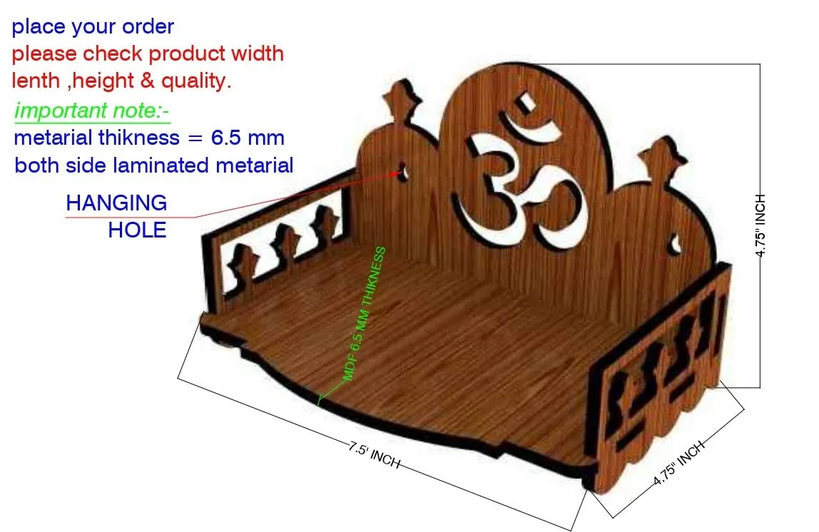 MANDIRAM LADDU Gopal JI Temple SSI Fully Small Wooden Home and Office Temple/Pooja Mandirs/puja Temple