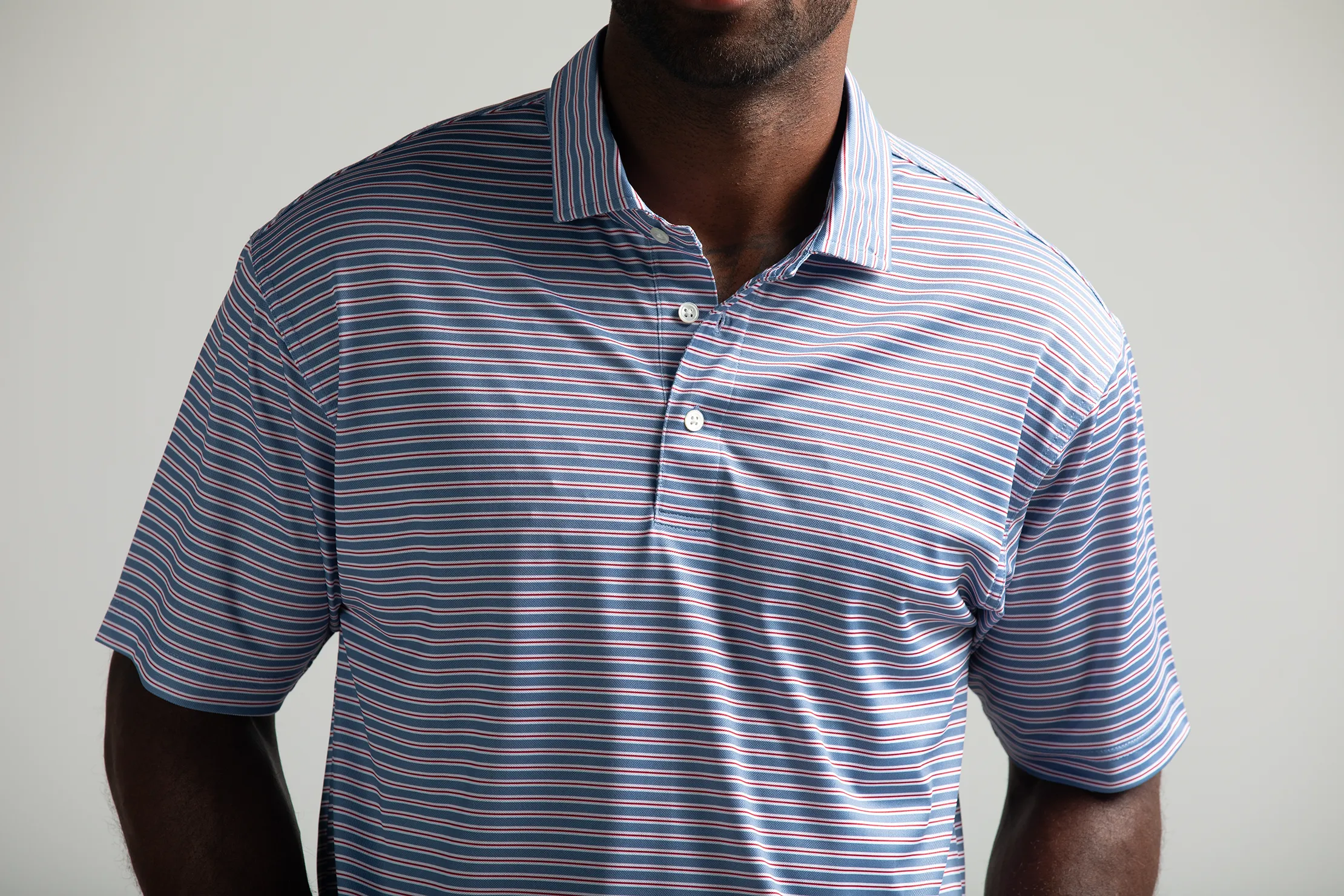 Match Stripe Performance Pique Polo