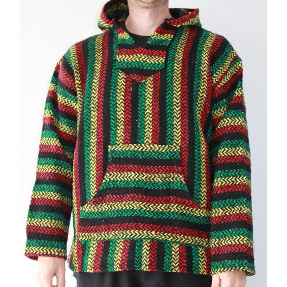 Mexican Baja Hoodie - Rasta