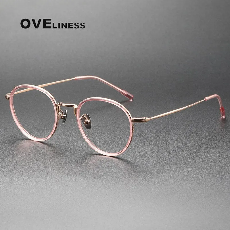 Oveliness Unisex Full Rim Round Titanium Eyeglasses 8507