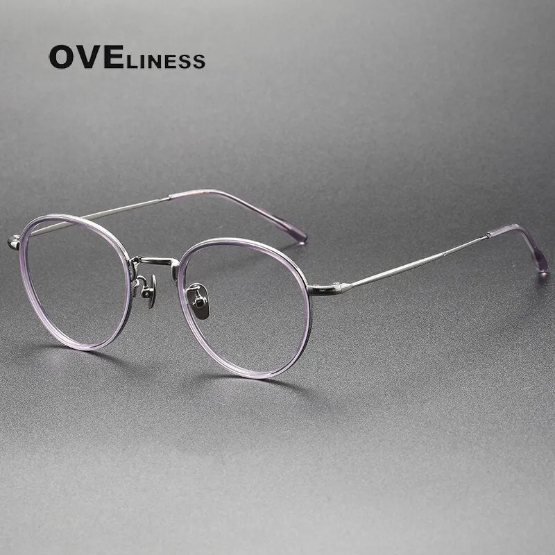 Oveliness Unisex Full Rim Round Titanium Eyeglasses 8507