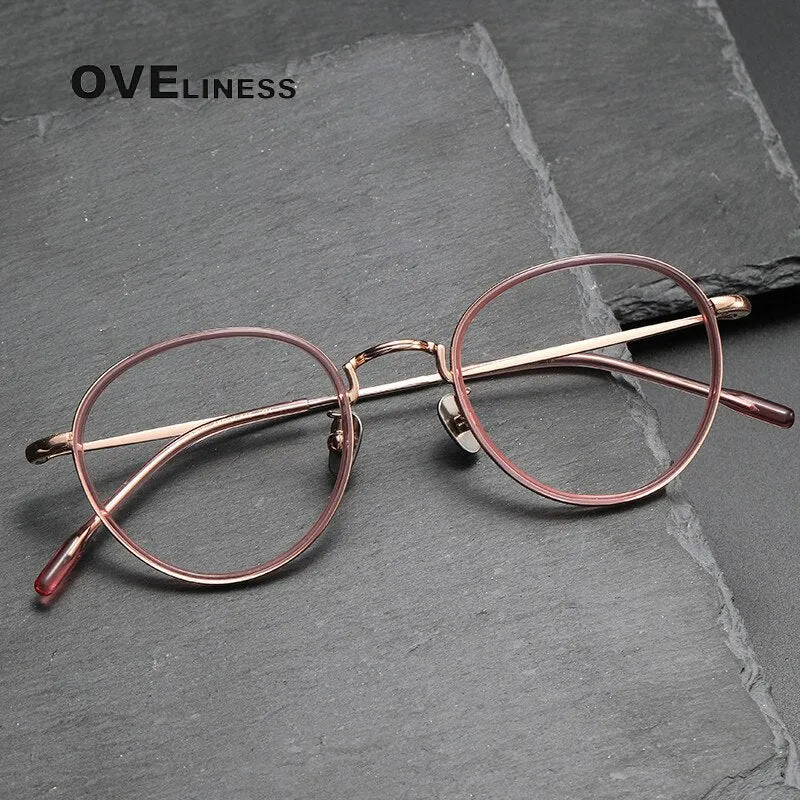 Oveliness Unisex Full Rim Round Titanium Eyeglasses 8507