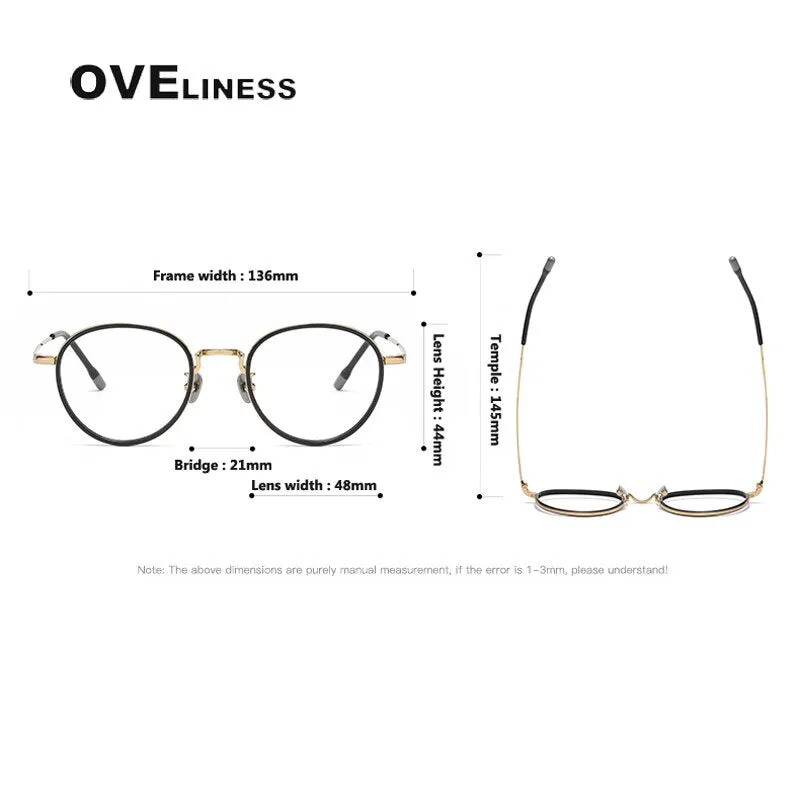 Oveliness Unisex Full Rim Round Titanium Eyeglasses 8507