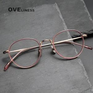 Oveliness Unisex Full Rim Round Titanium Eyeglasses 8507