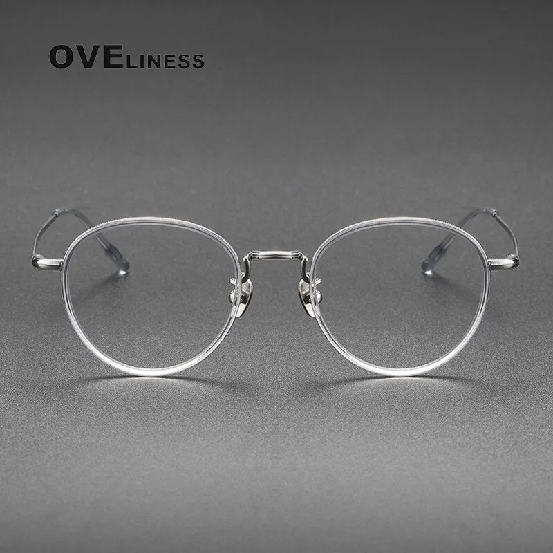 Oveliness Unisex Full Rim Round Titanium Eyeglasses 8507