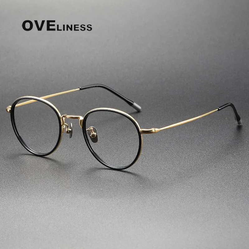 Oveliness Unisex Full Rim Round Titanium Eyeglasses 8507