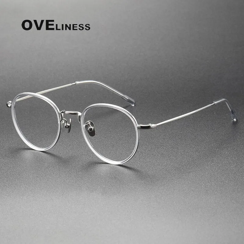 Oveliness Unisex Full Rim Round Titanium Eyeglasses 8507