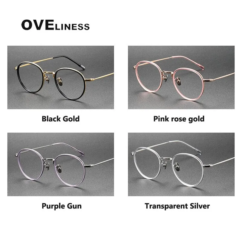 Oveliness Unisex Full Rim Round Titanium Eyeglasses 8507