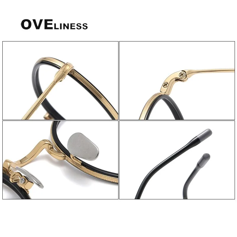 Oveliness Unisex Full Rim Round Titanium Eyeglasses 8507