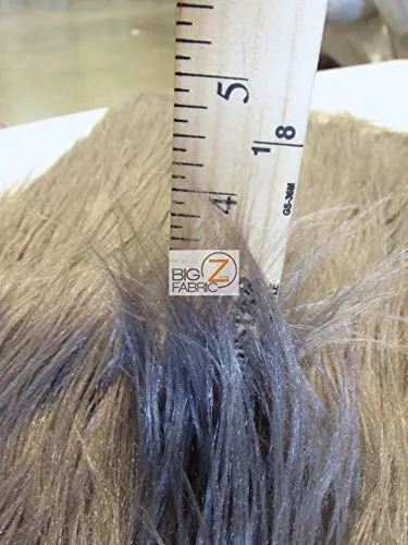 Platinum Solid Gorilla Animal Long Pile Faux Fur Fabric / Sold By The Yard