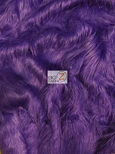 Purple Solid Gorilla Animal Long Pile Faux Fur Fabric / Sold By The Yard