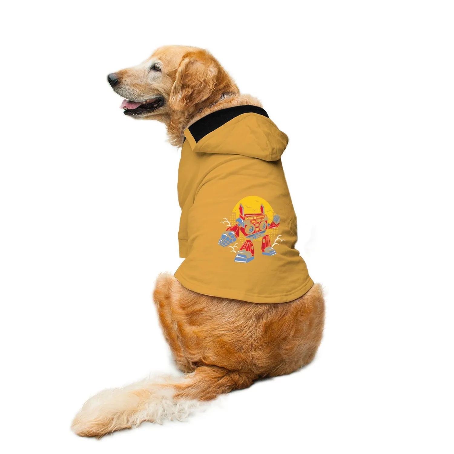 "Boombox Robot" Printed Dog Hoodie Jacket