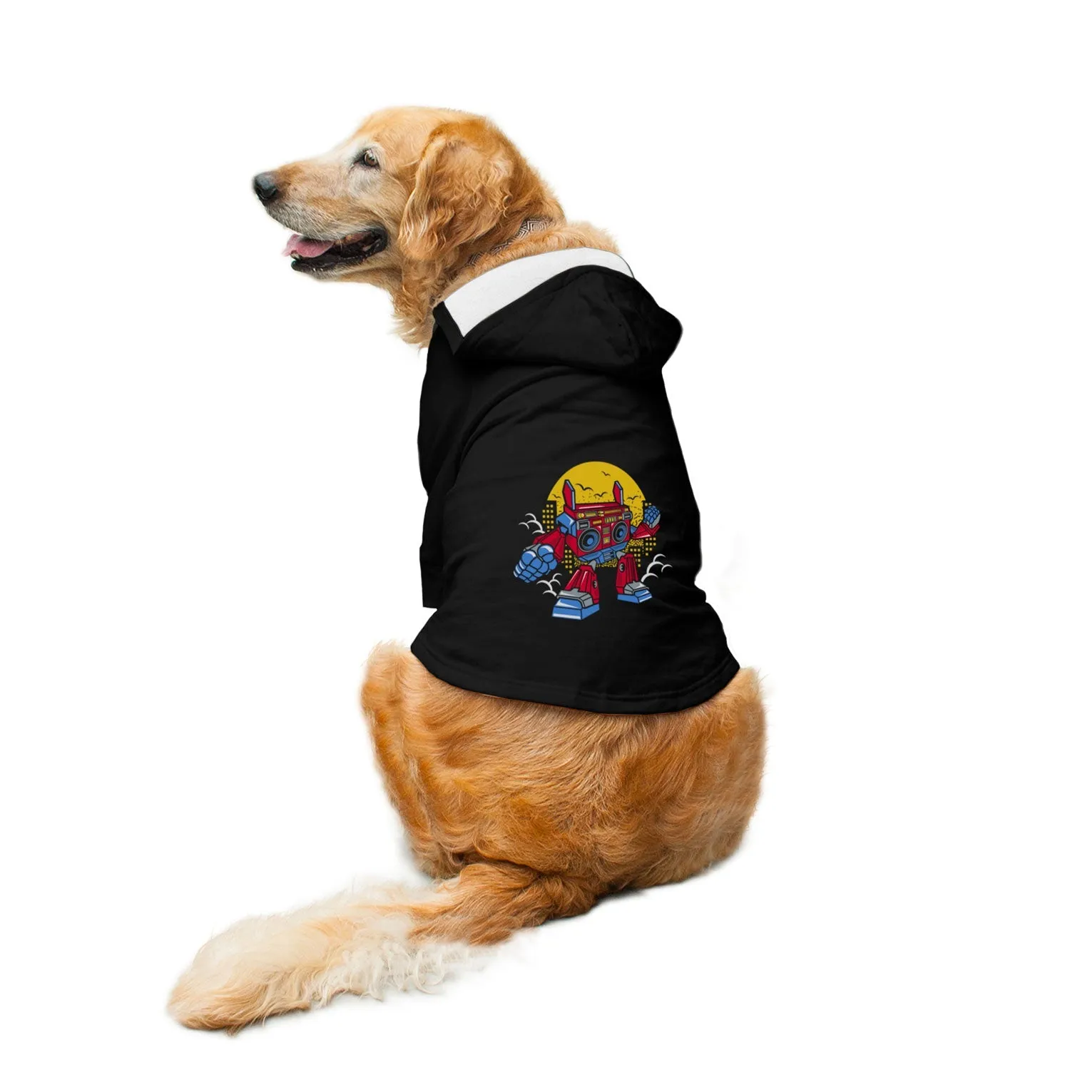 "Boombox Robot" Printed Dog Hoodie Jacket