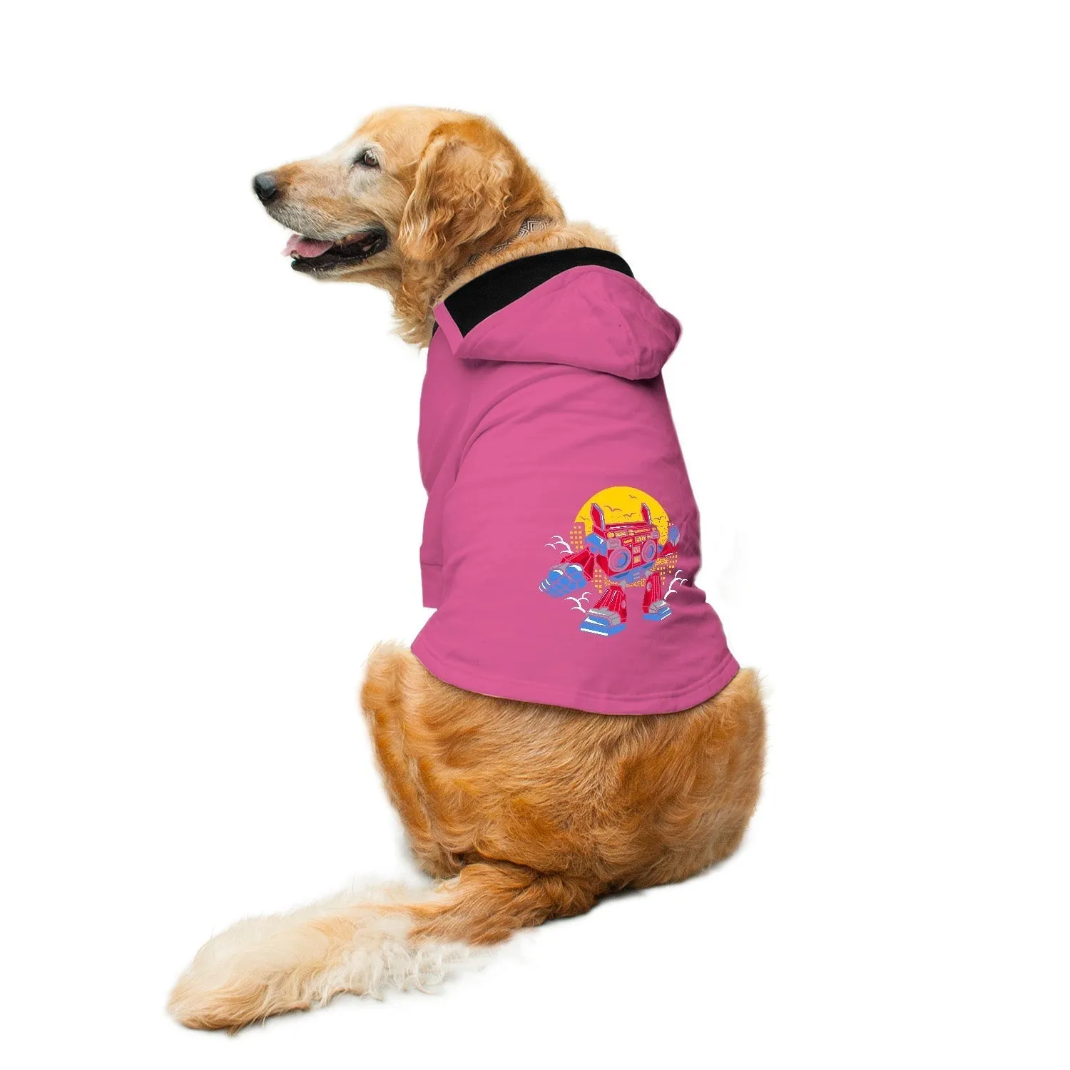 "Boombox Robot" Printed Dog Hoodie Jacket