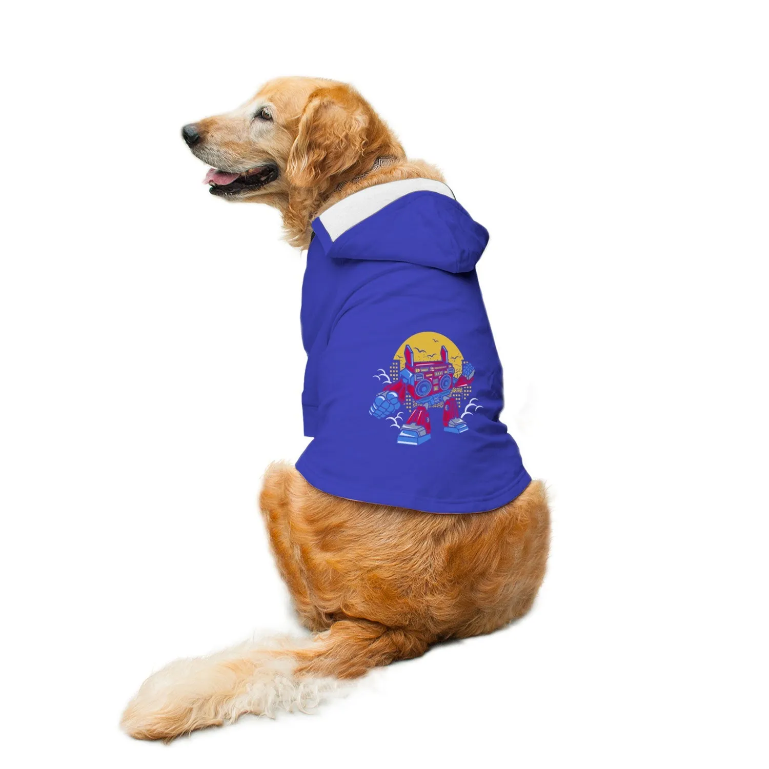 "Boombox Robot" Printed Dog Hoodie Jacket