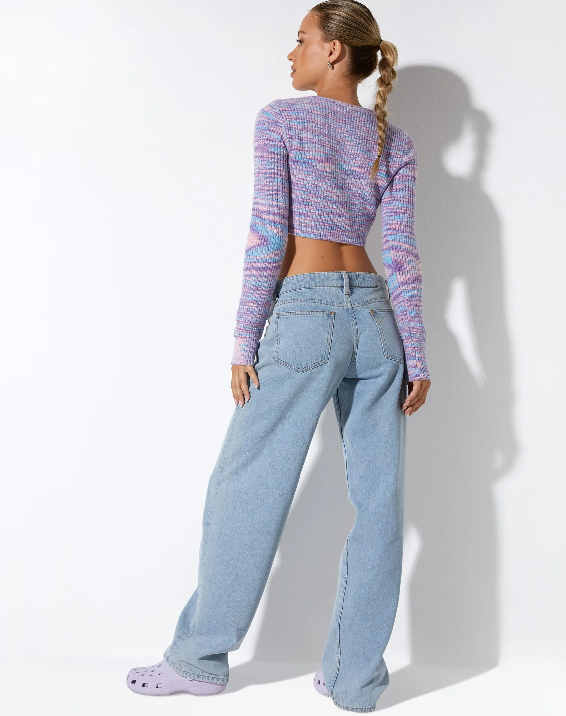 Salaka Crop Top in Space Dye Purple