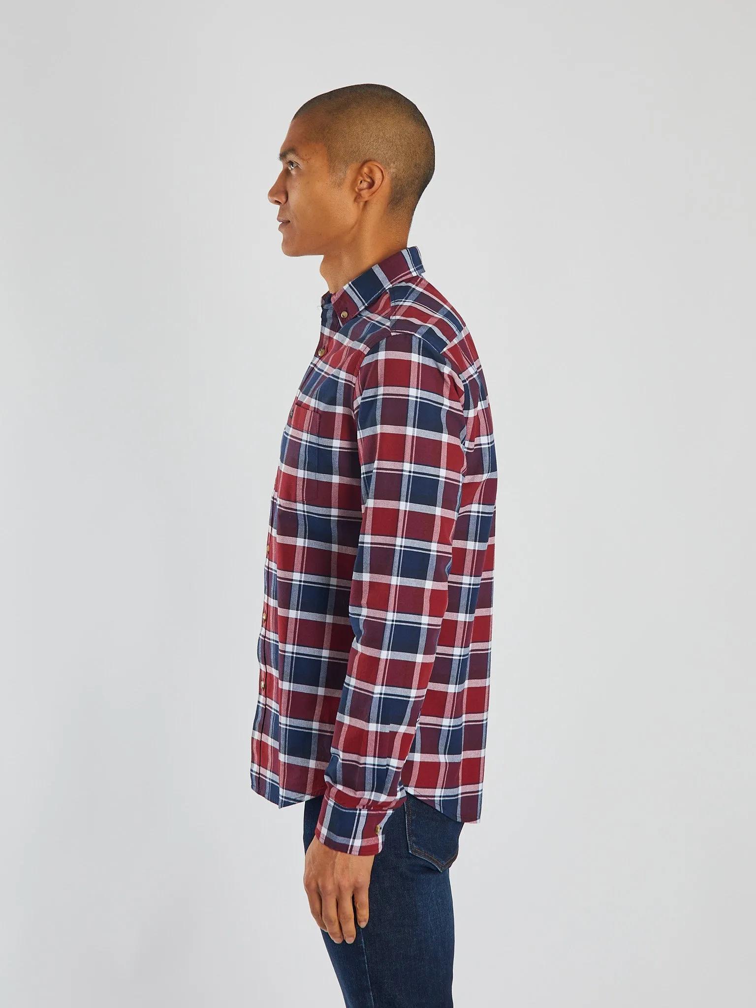 Scout LS Shirt Navy/Red Check