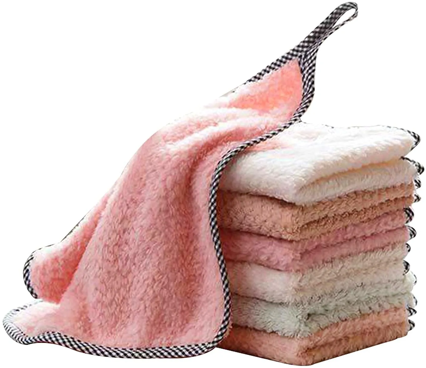 SHIDHMI Microfiber Dish Washing Cloth 4 Pack Coral Fleece Cleaning Towel Drying Cloths Ultra Absorbent for Kitchen Washing Up Clean Bowl Bathroom Dusting Car Wiping (Pcs of 4)