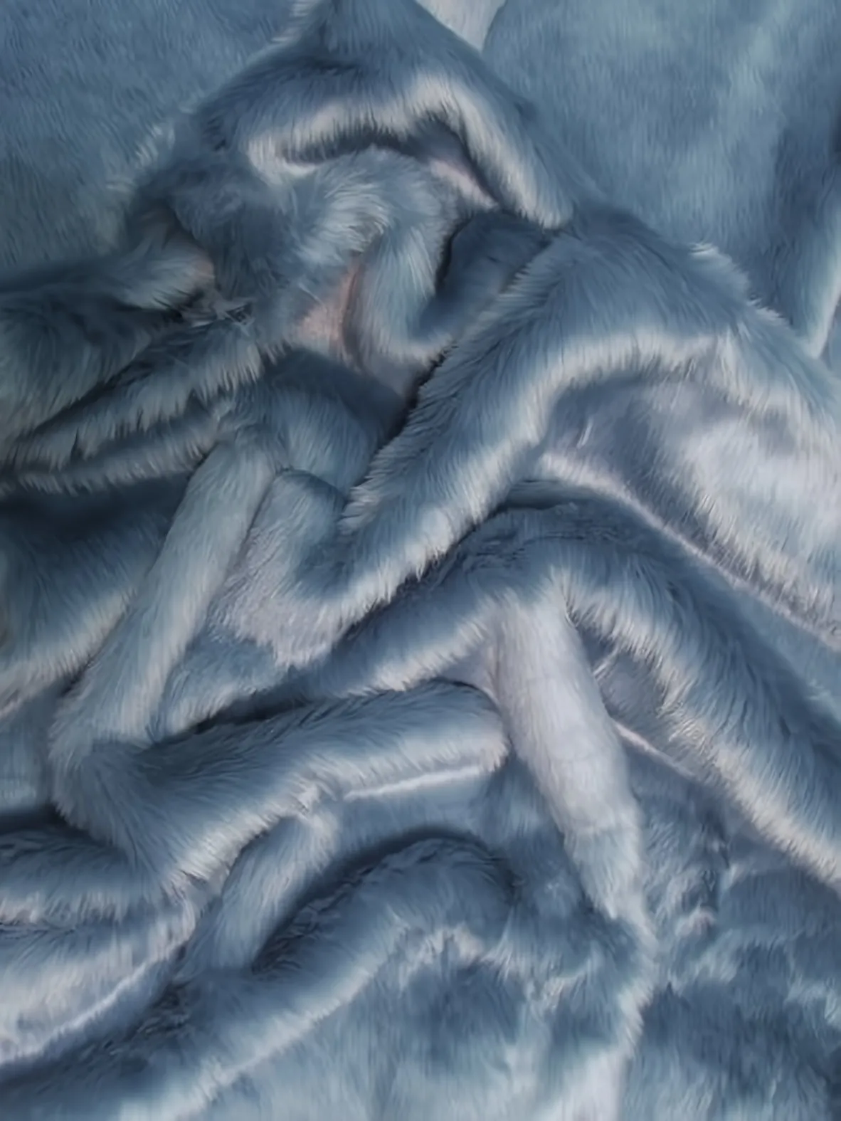 Short Shag Faux Fur Fabric / Denim / EcoShag 15 Yard Bolt