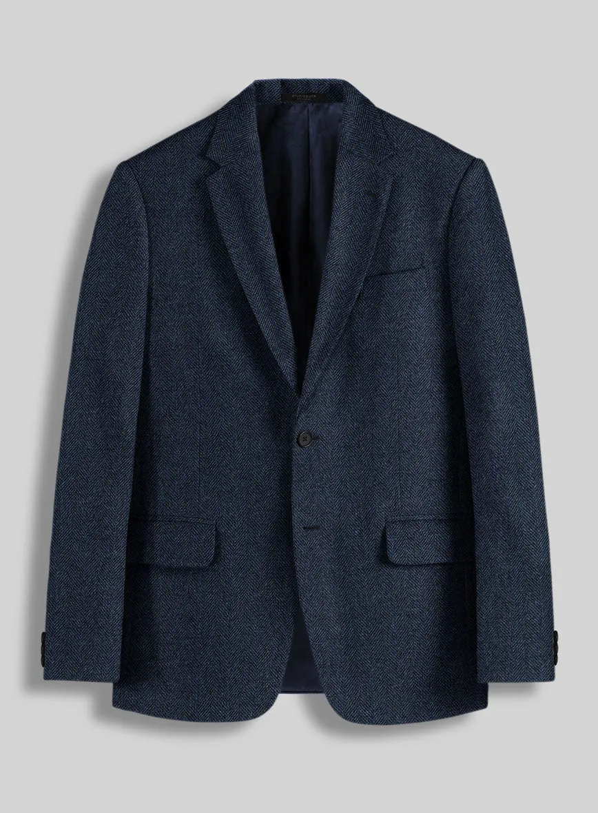 Showman Blue Herringbone Tweed Suit