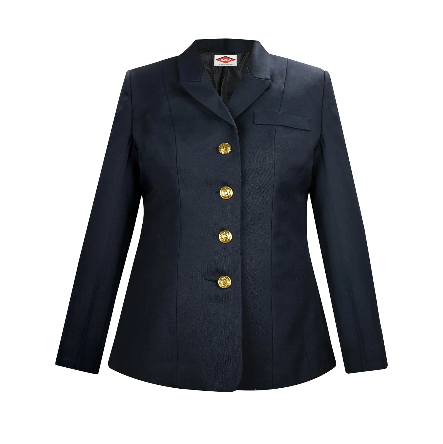 Sinatra Women's Single Breasted Dress Coat-Navy Blue-56