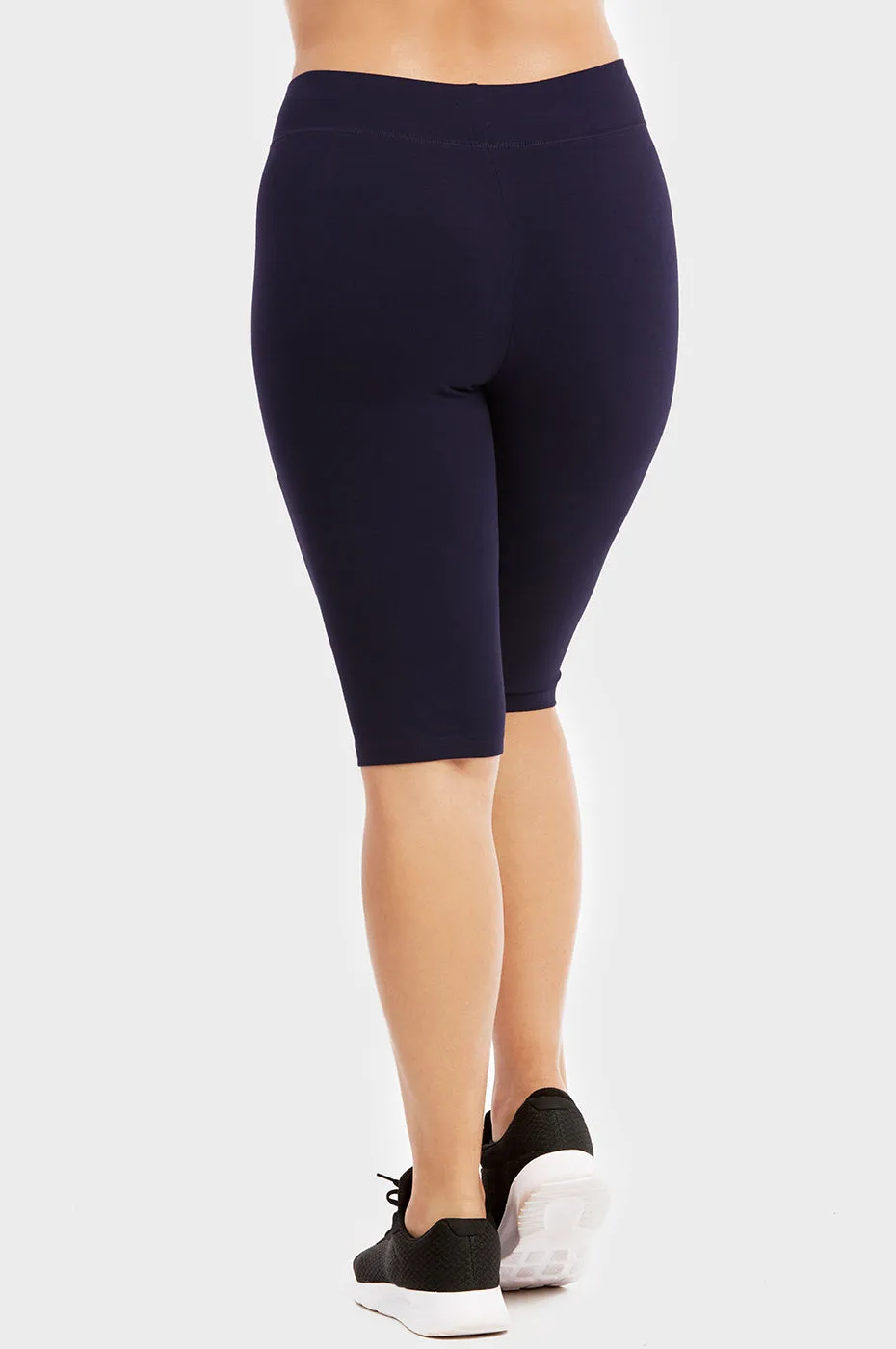 SOFRA COTTON LEGGING SHORTS 21 INCH OUTSEAM PLUS SIZE (WP4021X_NAVY)