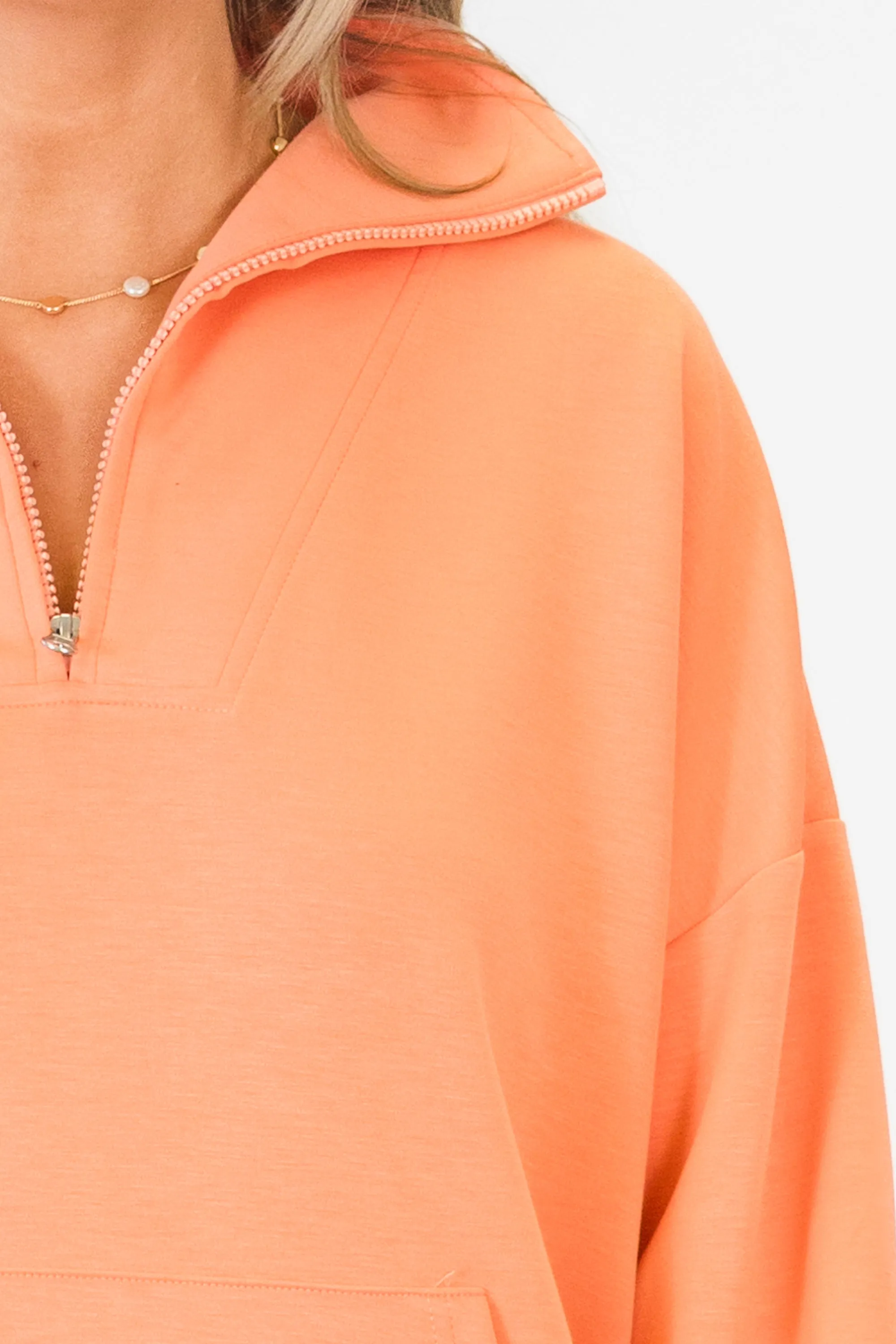 Sporty Chic Pullover, Coral