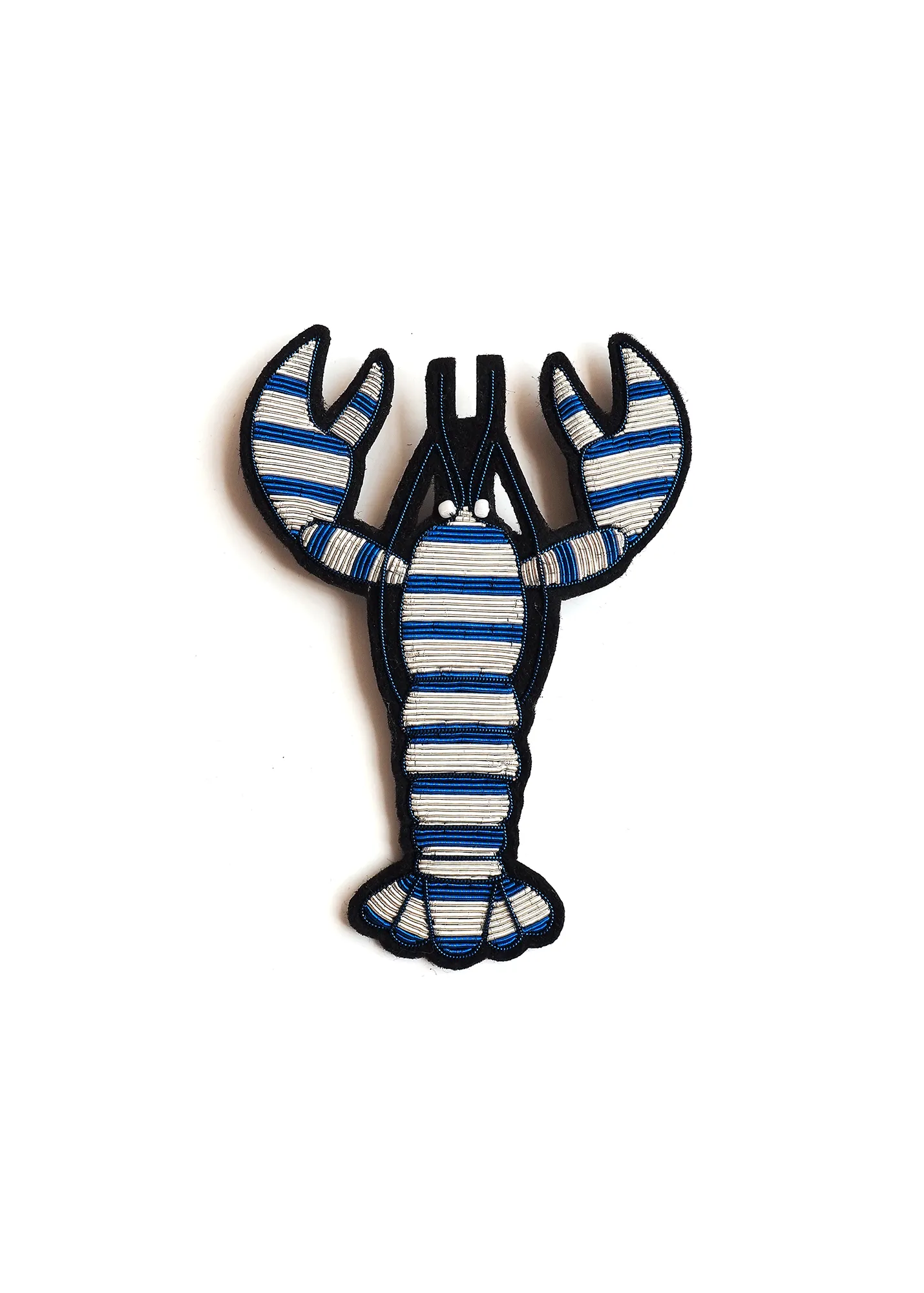 Striped lobster embroidered brooch - SAINT JAMES x Macon & Lesquoy (BLEU/BLANC)