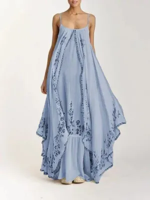 Swing Border Prints Maxi Dress