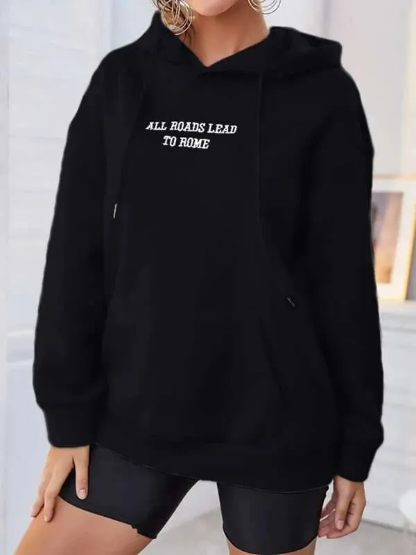 SXV  'ALL ROADS LEADS TO HOME’ Printed Cool Aesthetic Sweatshirt Hoodie