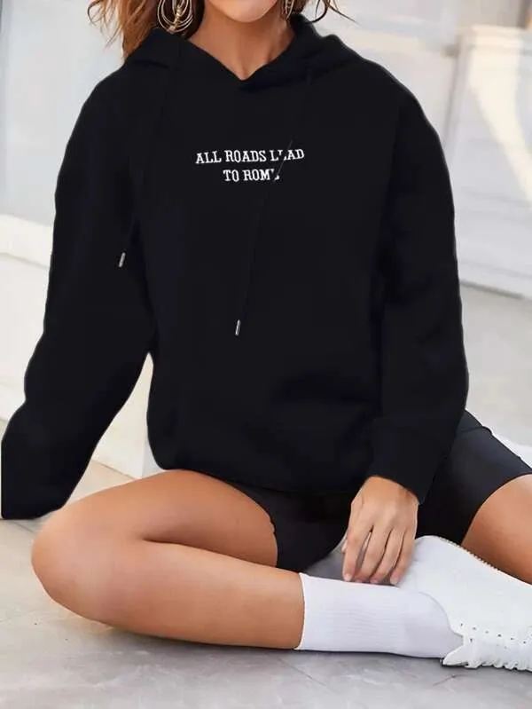 SXV  'ALL ROADS LEADS TO HOME’ Printed Cool Aesthetic Sweatshirt Hoodie