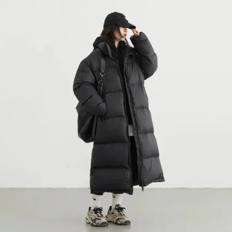 Thick Soft Padded Long Down Winter Coats with Pockets