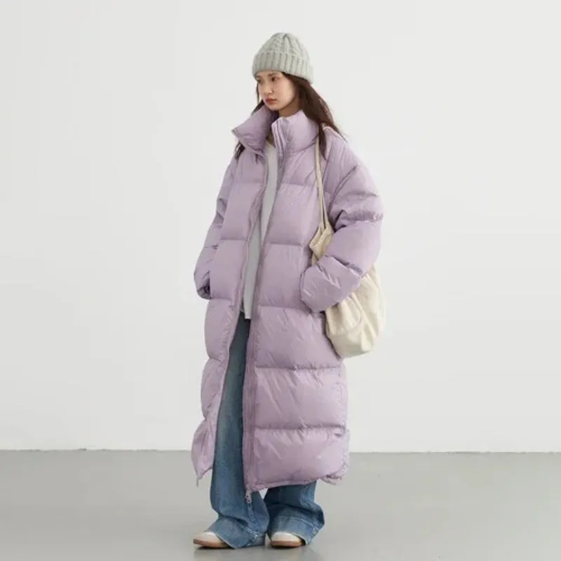 Thick Soft Padded Long Down Winter Coats with Pockets