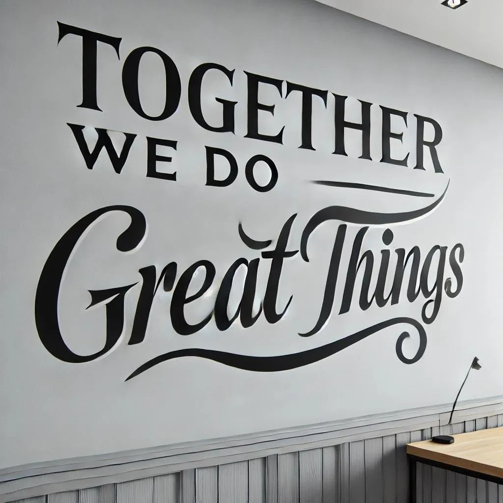 Together We Do Great Things Wall Decal | Inspirational Office Wall Art for Team Motivation | Business Quotes Vinyl Sticker | Office Decor