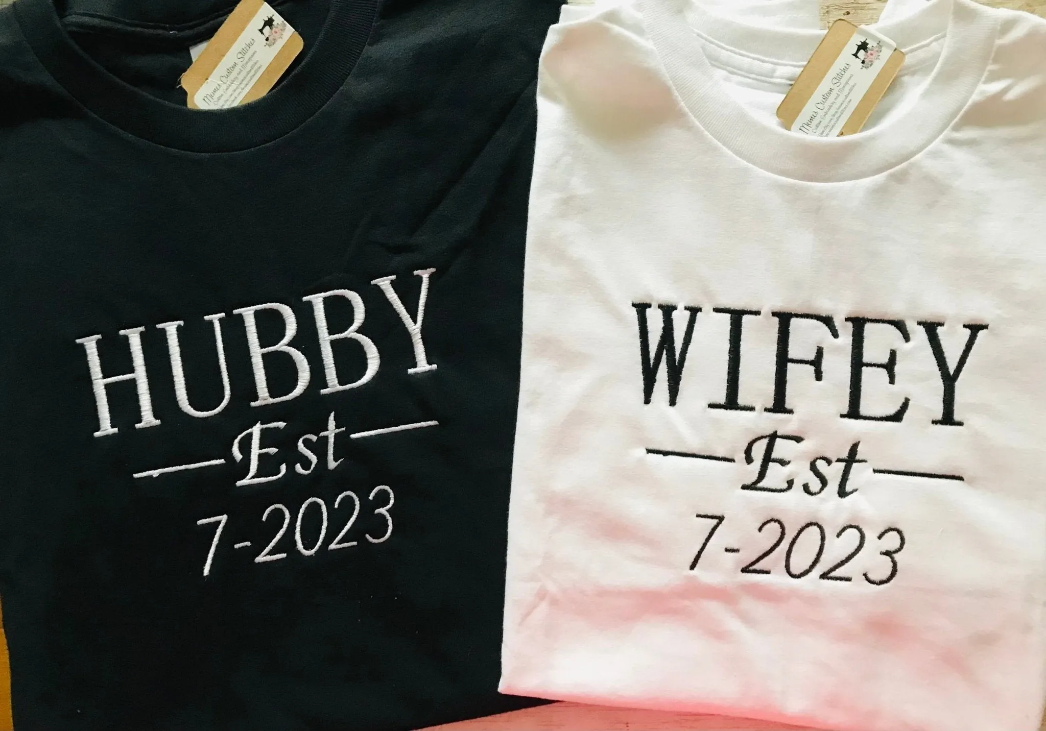 Wifey Hubby Unisex T Shirt , New Bride Groom Wedding Gifts