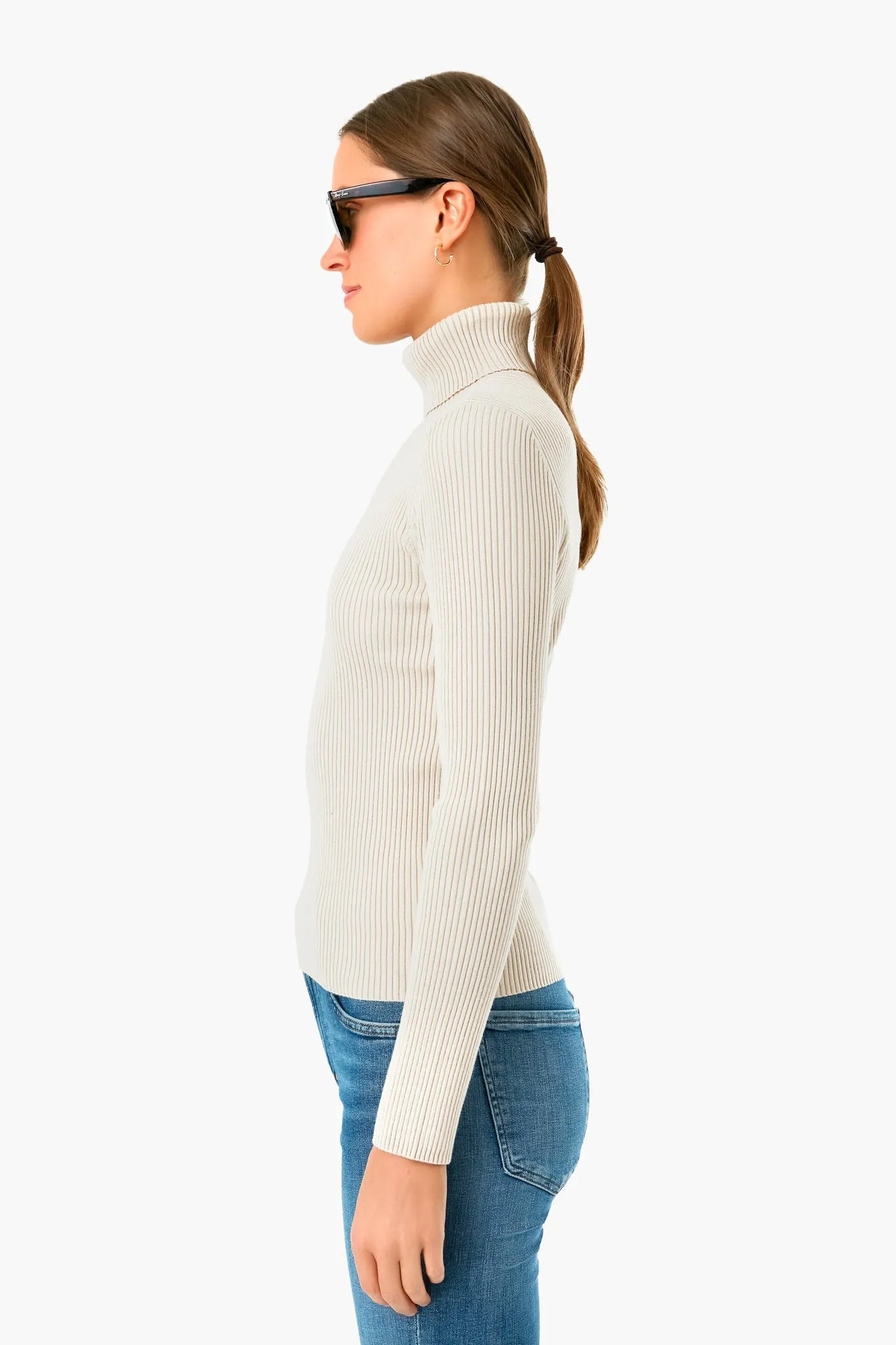 Winter White Sonia Ribbed Turtleneck