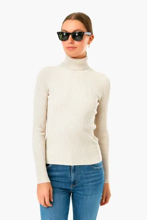 Winter White Sonia Ribbed Turtleneck