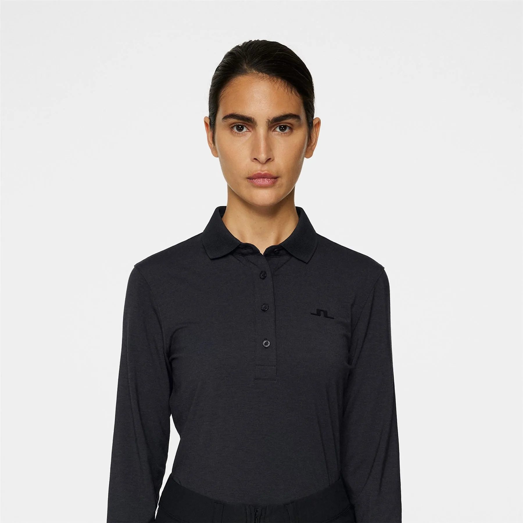 Womens Flor LS Soft Touch Polo Black - AW24