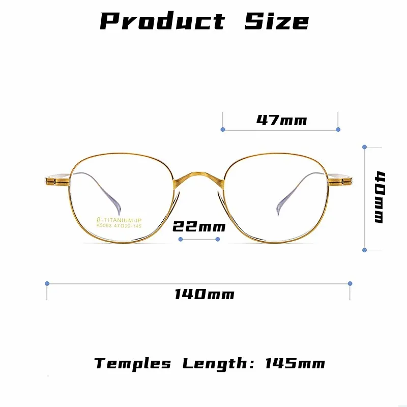 Yimaruili Unisex Full Rim Small Round Square Titanium Alloy Eyeglasses K5093